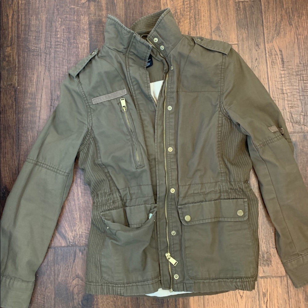 Green military jacket